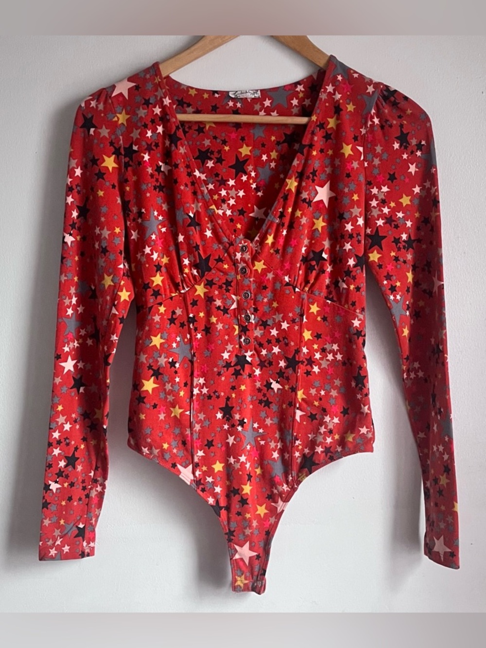FREE PEOPLE Girls Like Us Red Star Bodysuit - Picture 5 of 10